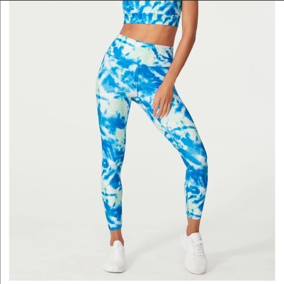 Wildfox Pants - Wildfox Sweat Tie Dye Legging Blue Sapphire and Green- size Small